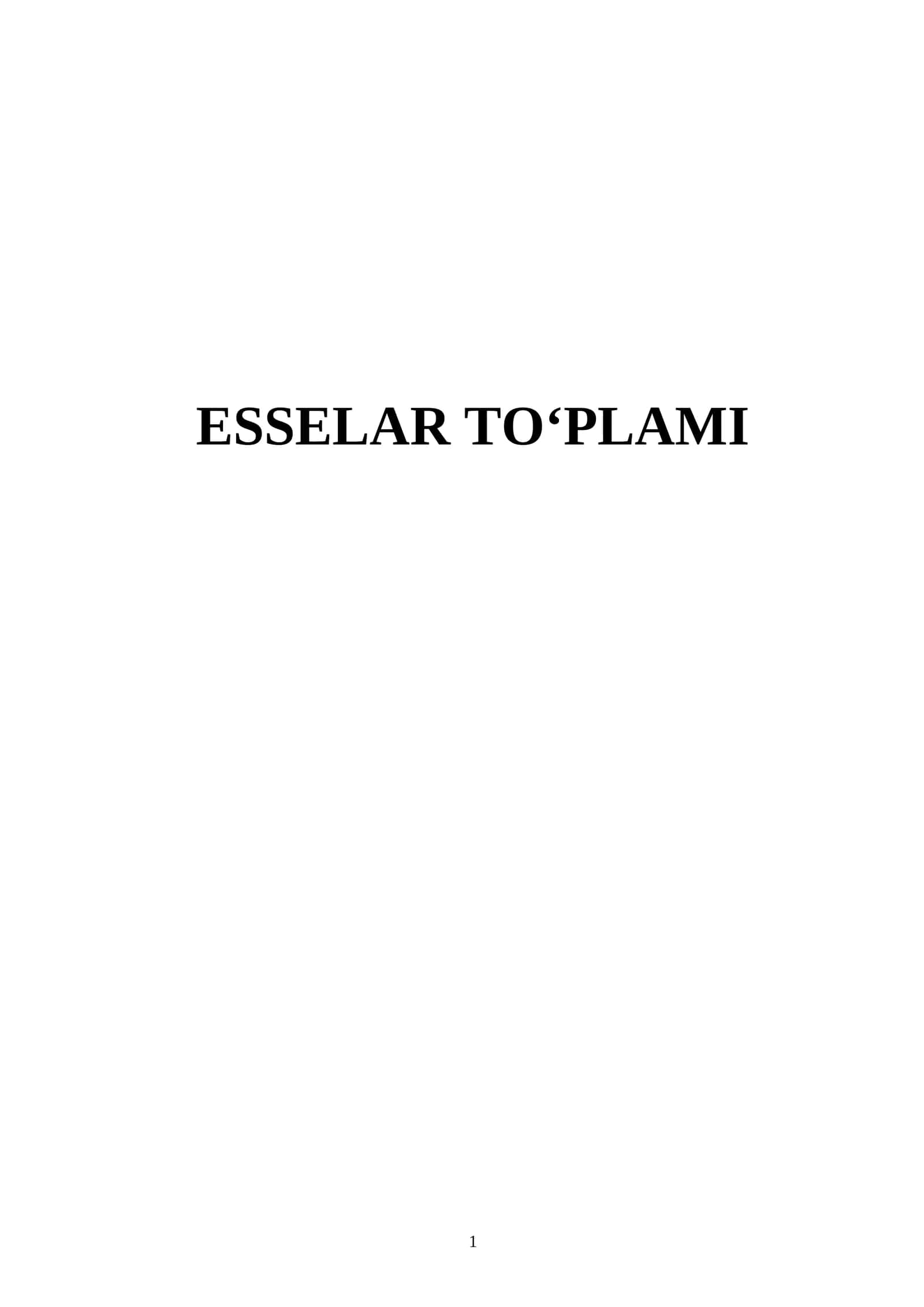 ESSELAR TO‘PLAMI