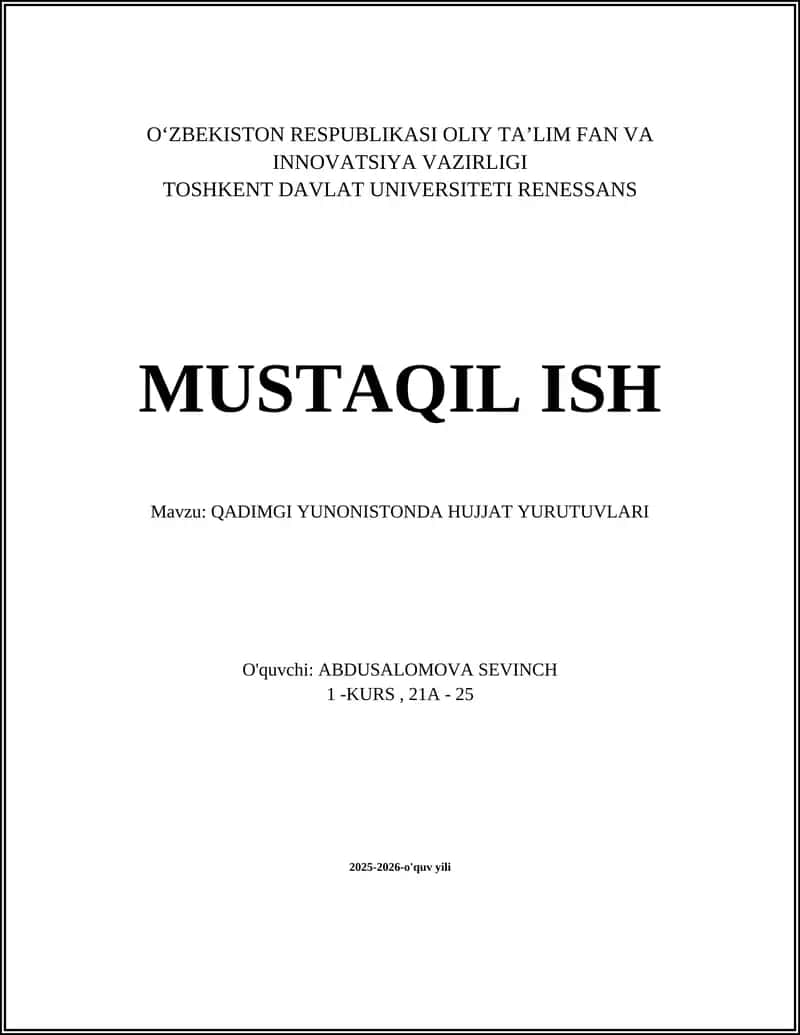 QADIMGI YUNONISTONDA HUJJAT YURUTUVLARI