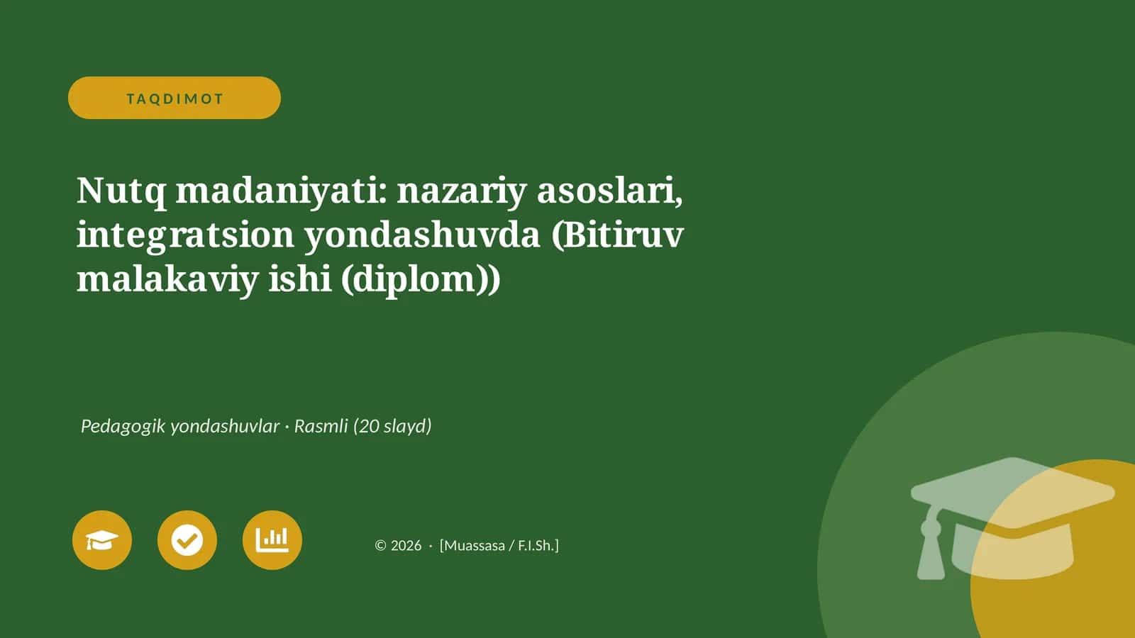 Nutq madaniyati: nazariy asoslari, integratsion yondashuvda (Bitiruv malakaviy ishi (diplom))