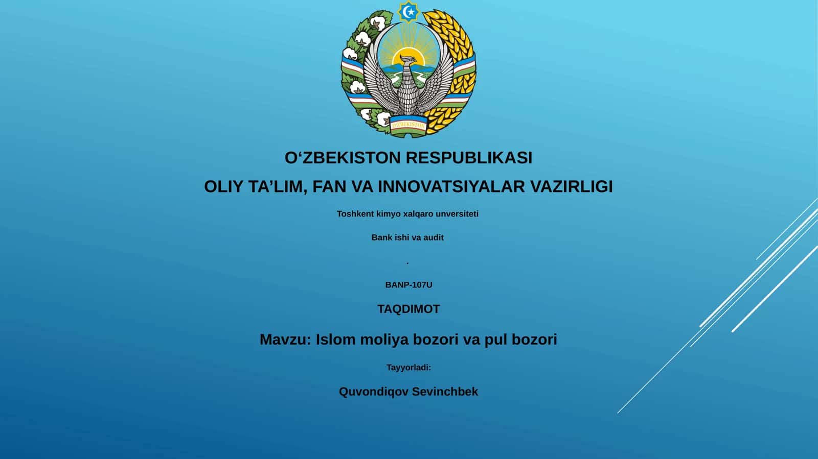 Islom moliya bozori va pul bozori