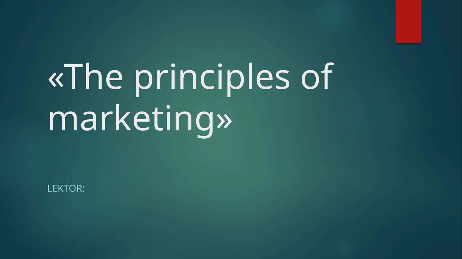 Marketingning nazariy asoslari