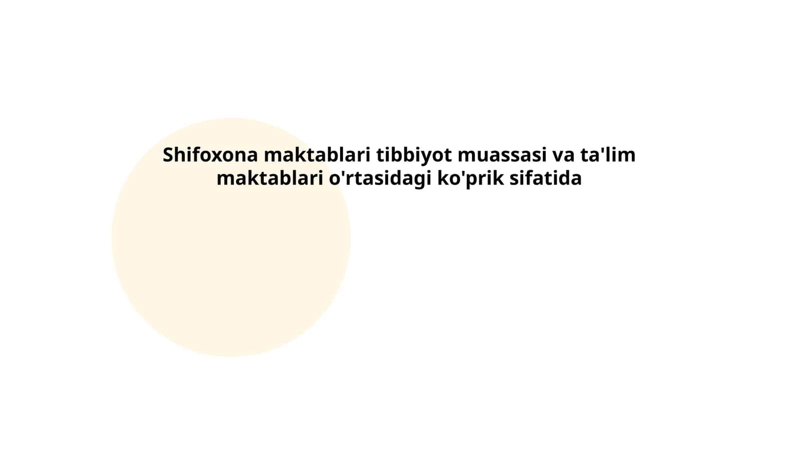 Shifoxona maktablari tibbiyot muassasi va ta'lim maktablari o'rtasidagi ko'prik sifatida