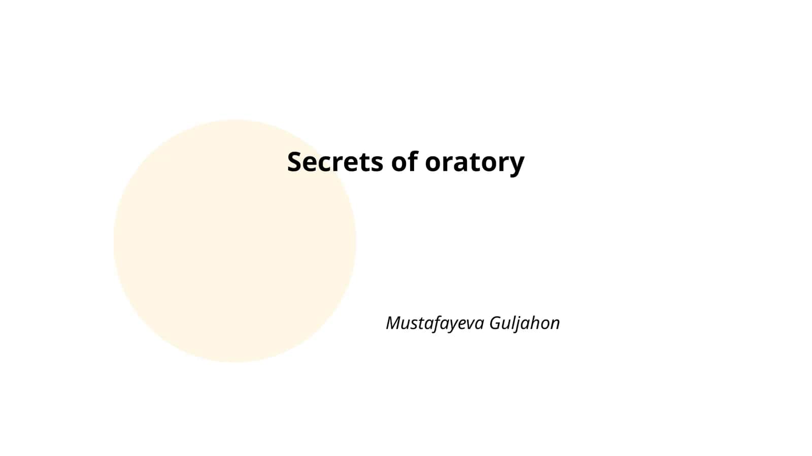 Secrets of oratory