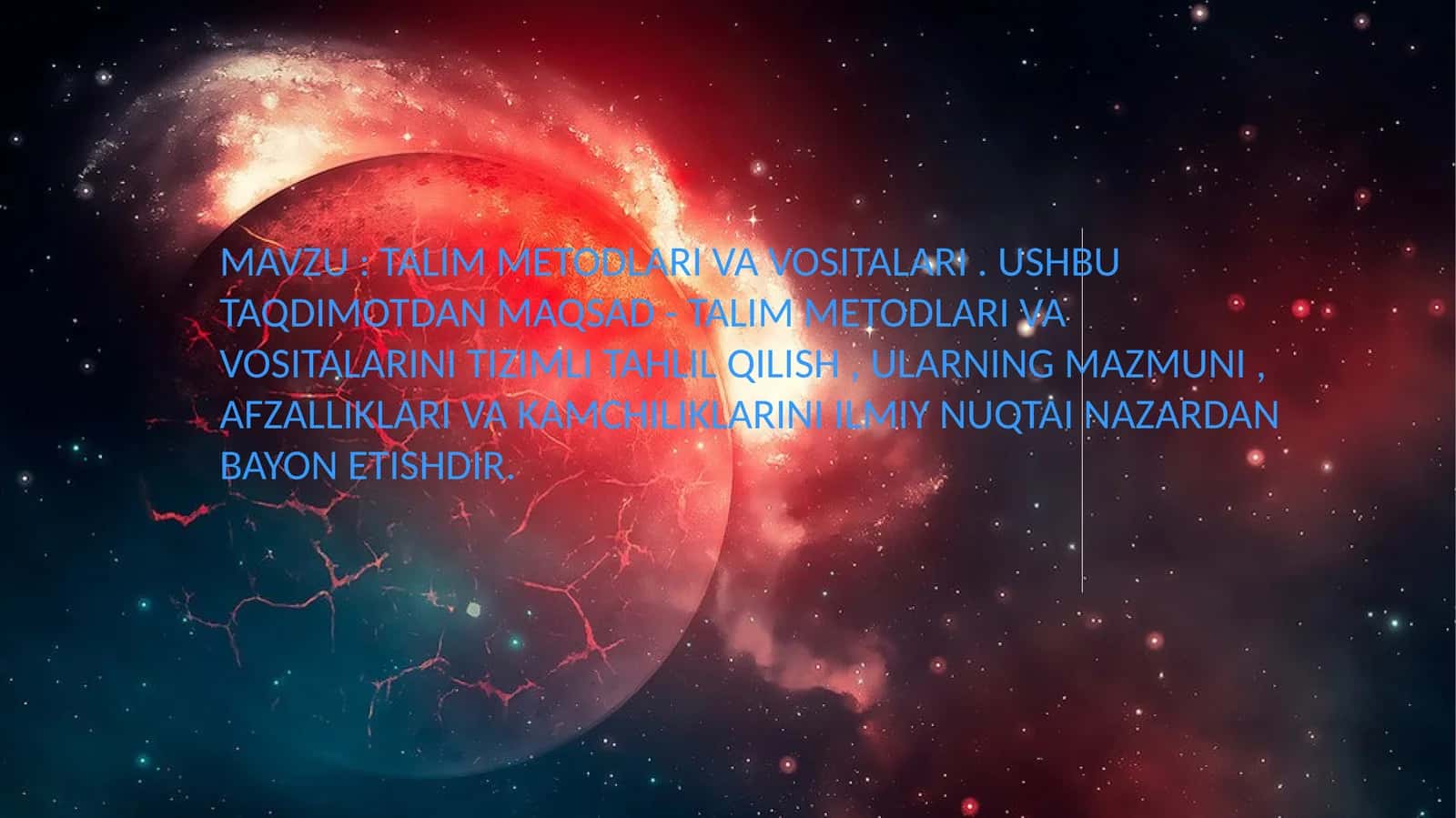 TALIM METODLARI VA VOSITALARI