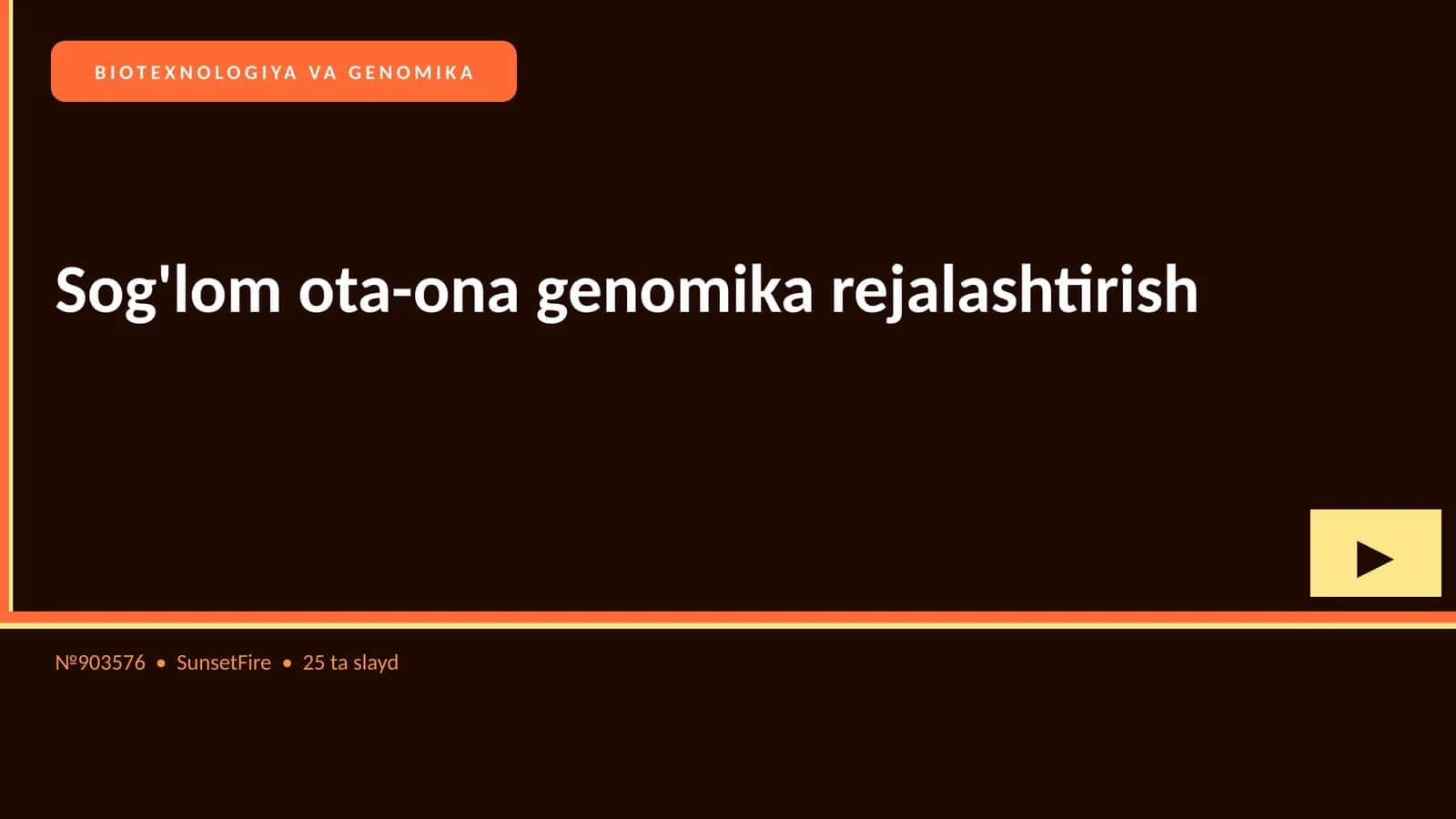 BIOTEXNOLOGIYA VA GENOMIKA