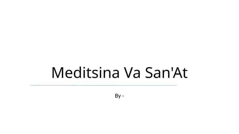 Meditsina Va San'At