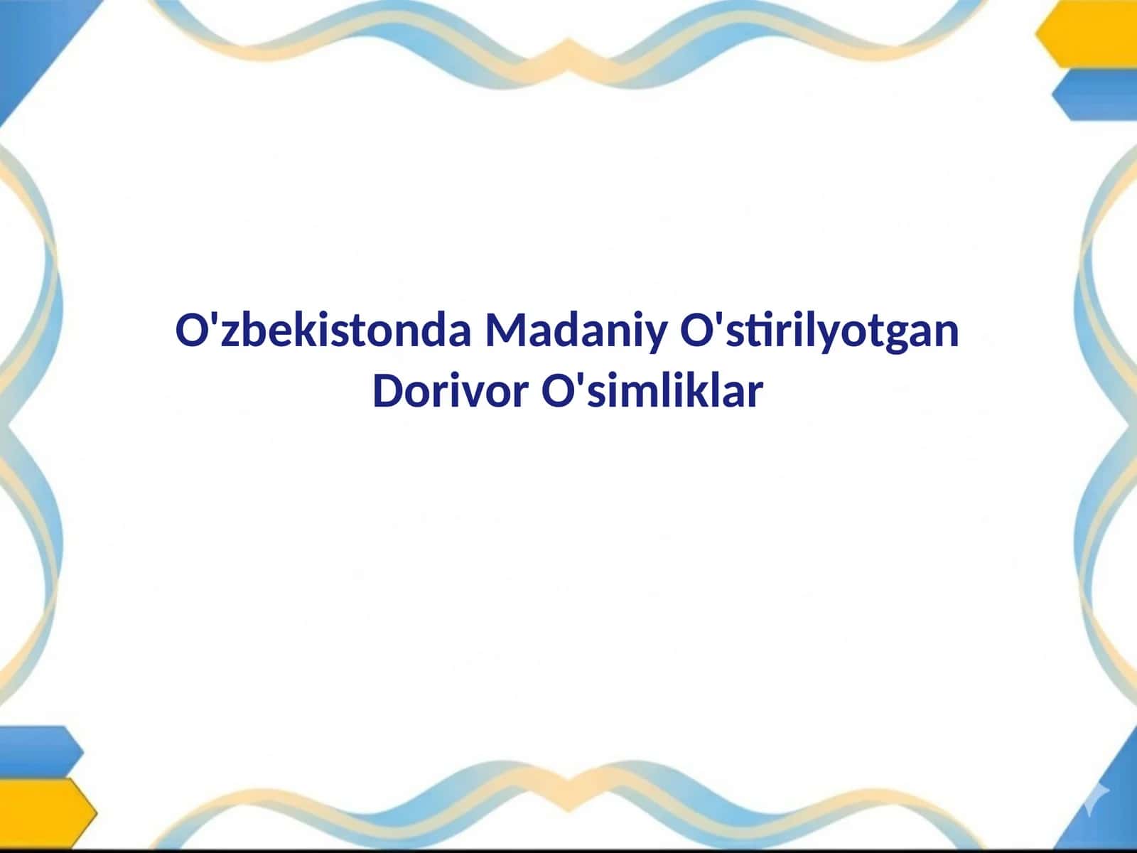 Dorivor O'simliklarga Ta'rif