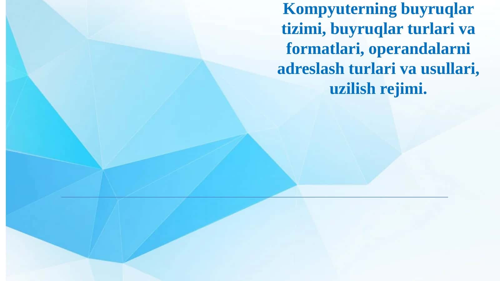 Kompyuterning buyruqlar tizimi