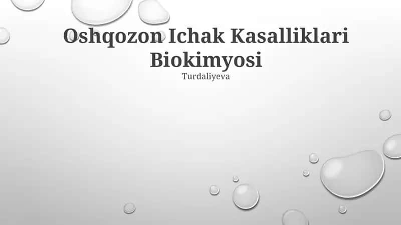 Oshqozon Ichak Kasalliklari Biokimyosi
