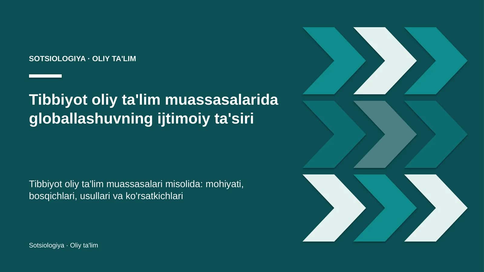 tibbiyot oliy ta'lim muassasalarida globallashuvning ijtimoiy ta'siri 5219