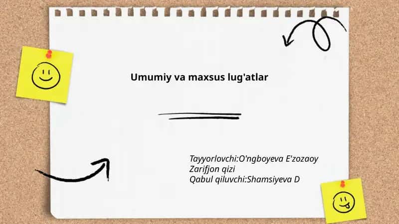 Umumiy va maxsus lug'atlar