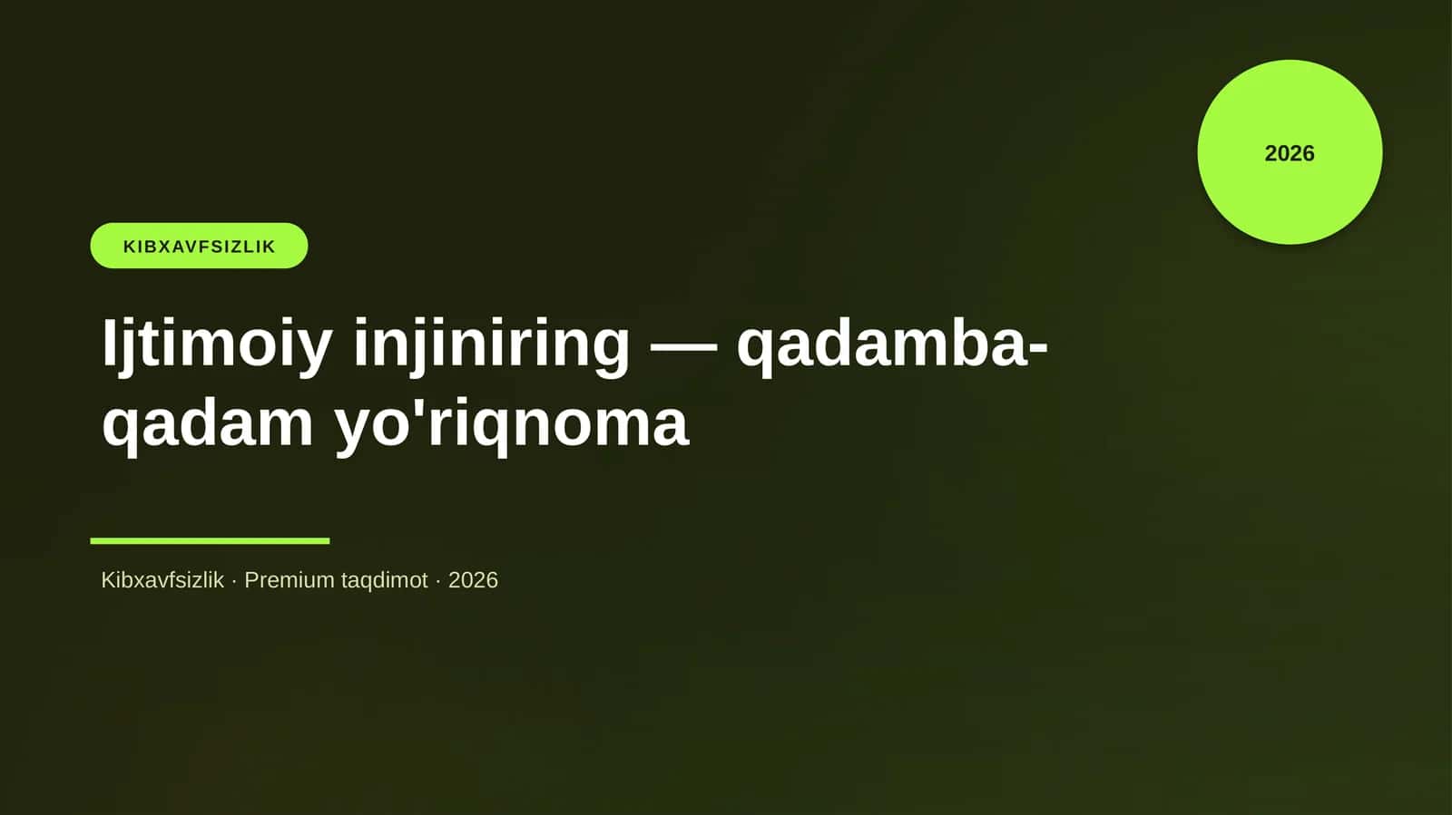 Ijtimoiy injiniring — qadamba-qadam yo'riqnoma
