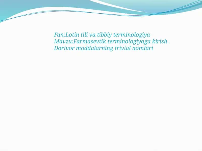 Farmasevtik terminologiya