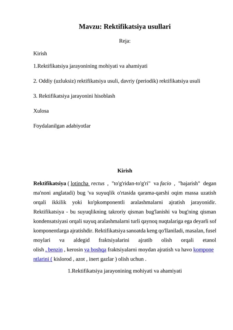 Rektifikatsiya usullari