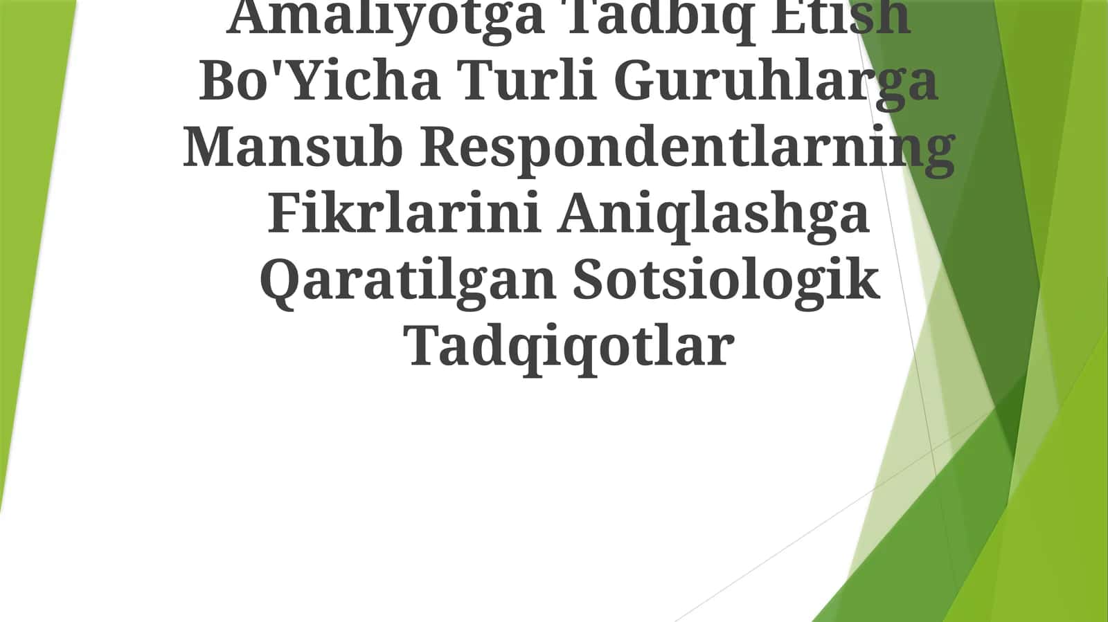 Integratsiyalshgan Ta'Limni Amaliyotga Tadbiq Etish Bo'Yicha Turli Guruhlarga Mansub Respondentlarning Fikrlarini Aniqlashga Qaratilgan Sotsiologik Tadqiqotlar
