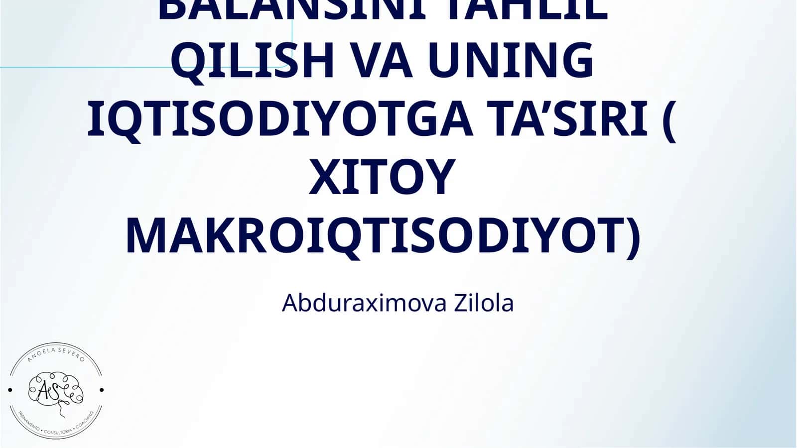 DAVLAT TASHQI SAVDO BALANSINI TAHLIL QILISH VA UNING IQTISODIYOTGA TA’SIRI ( XITOY MAKROIQTISODIYOT)