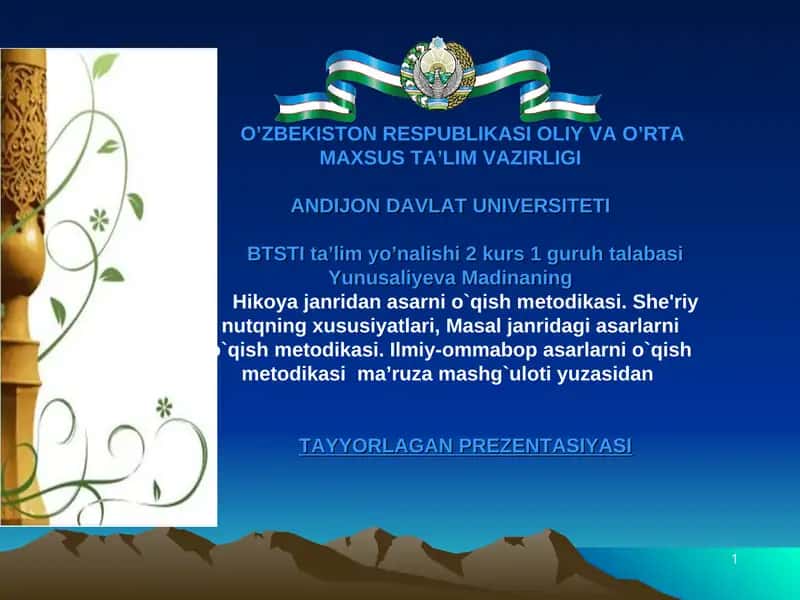 TURLI JANRDAGI ASARLAR USTIDA ISHLASH MЕTODIKASI