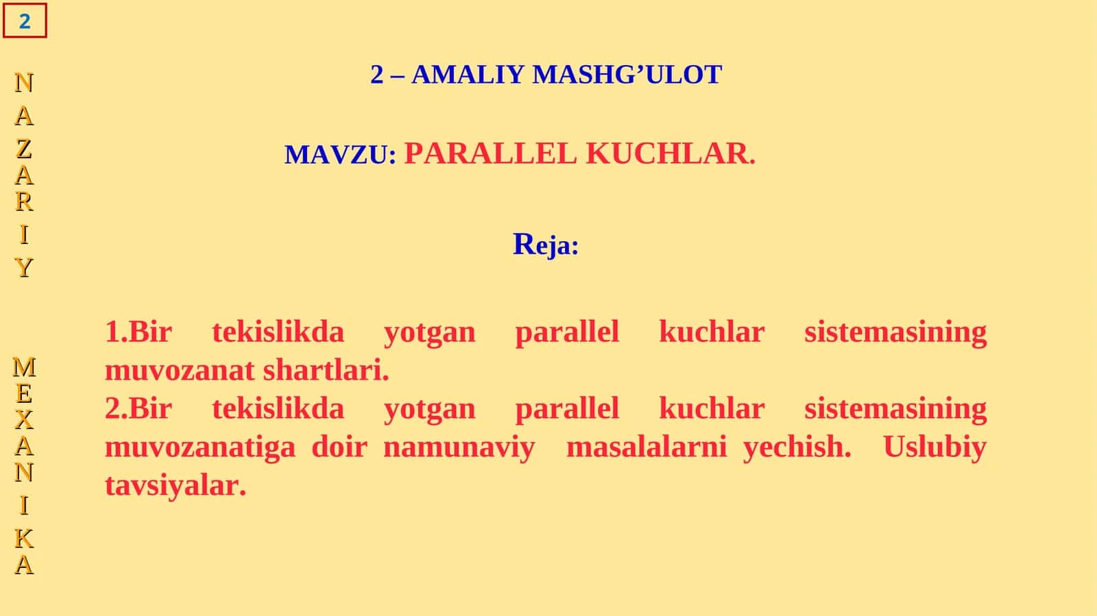 PARALLEL KUCHLAR