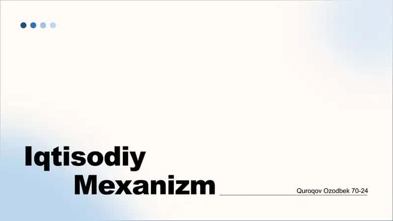 Iqtisodiy Mexanizm