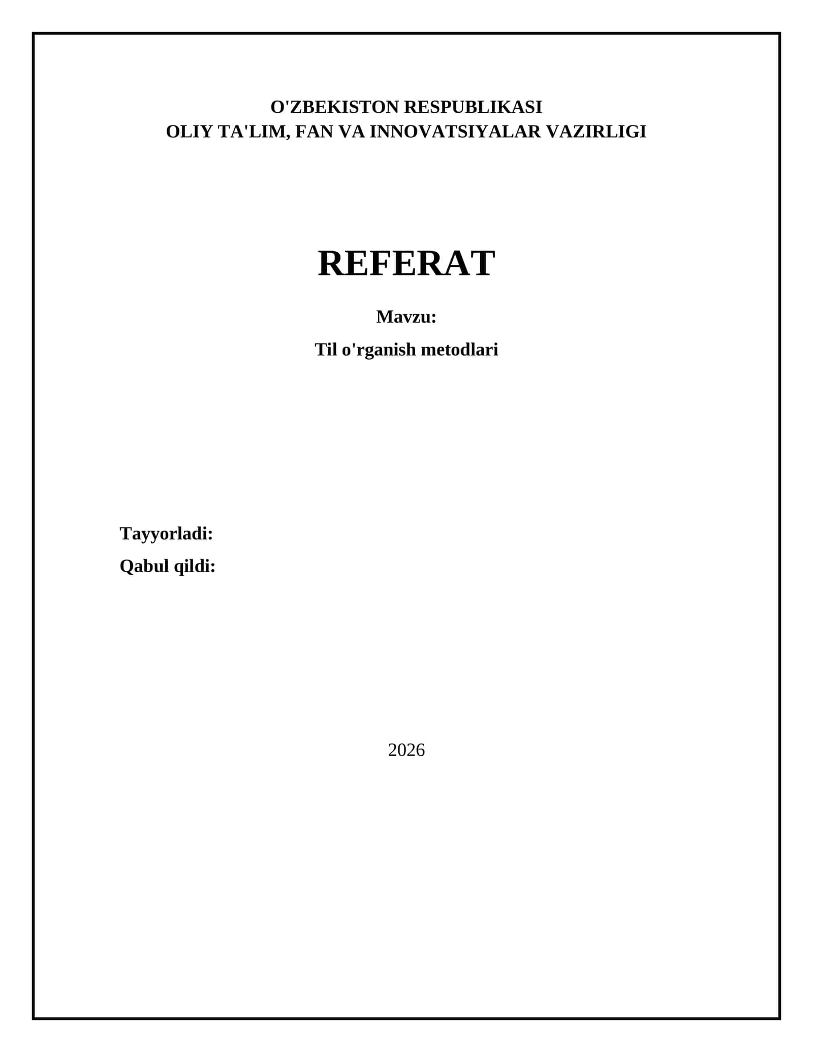 Til o'rganish metodlari