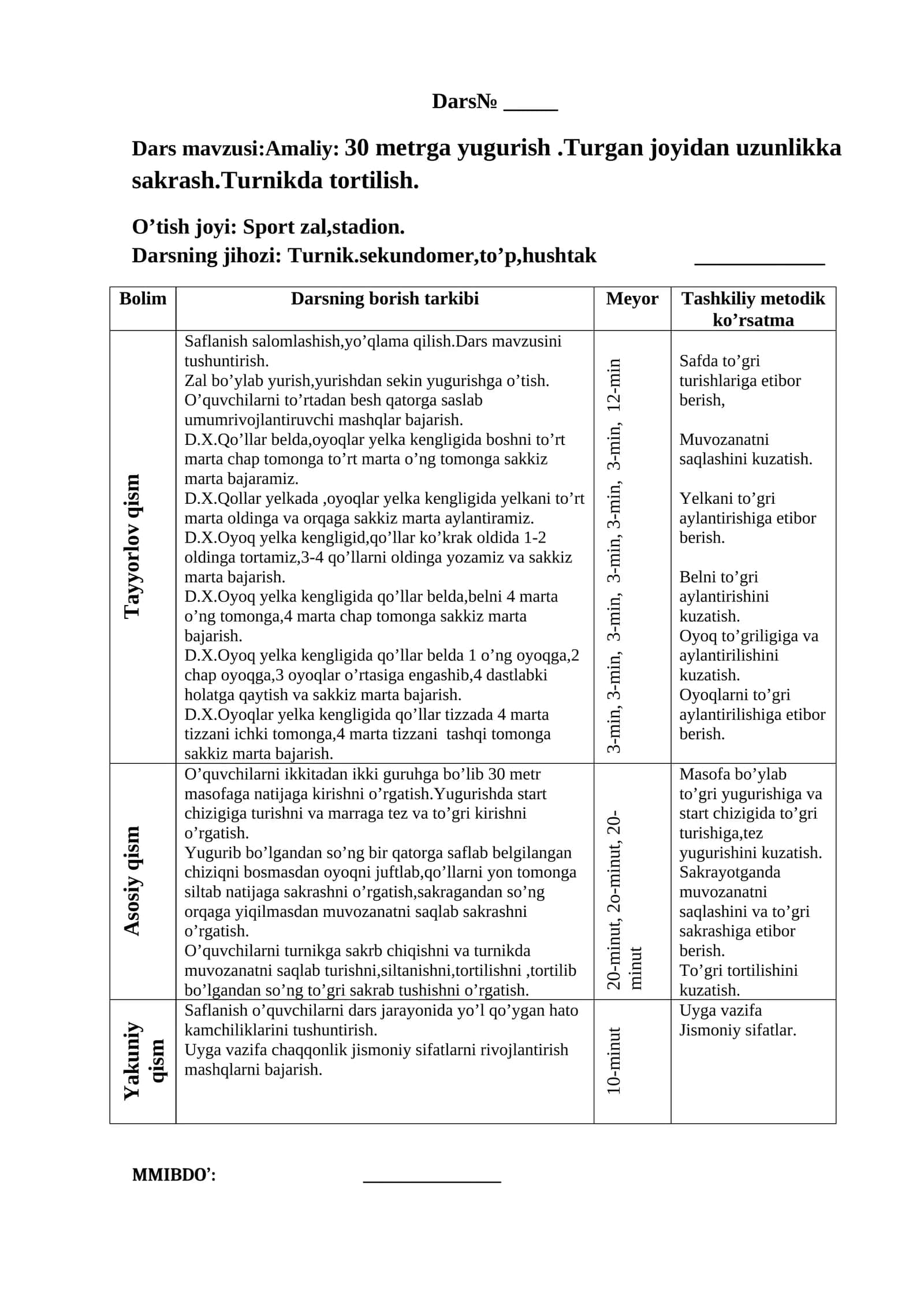 Dars Mavzusi: Amaliy