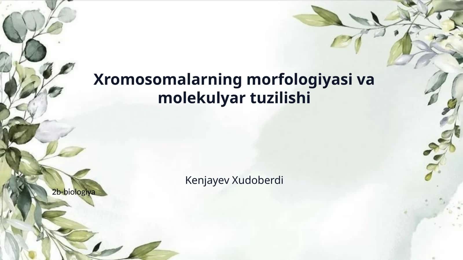 Xromosomalarning morfologiyasi va molekulyar tuzilishi