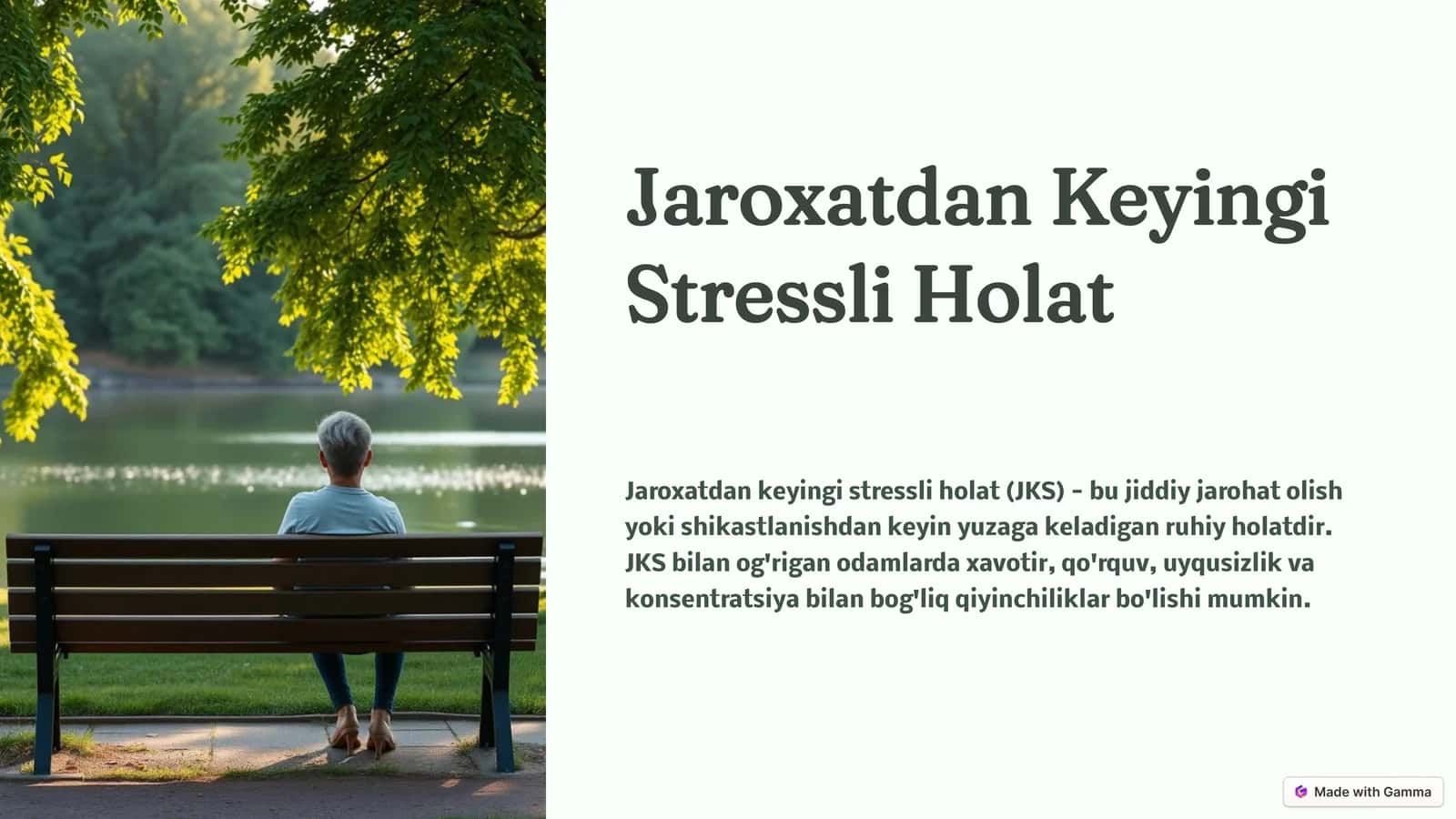 Jaroxatdan Keyingi Stressli Holat