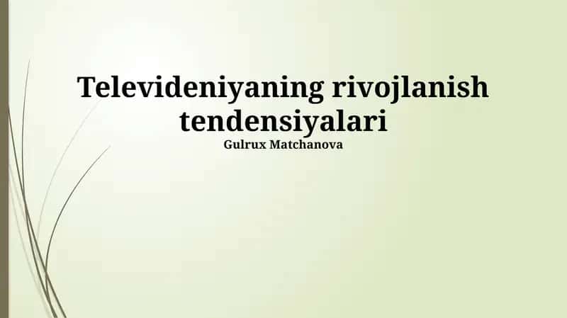 Televizion Kontentning Yangi Formatlari