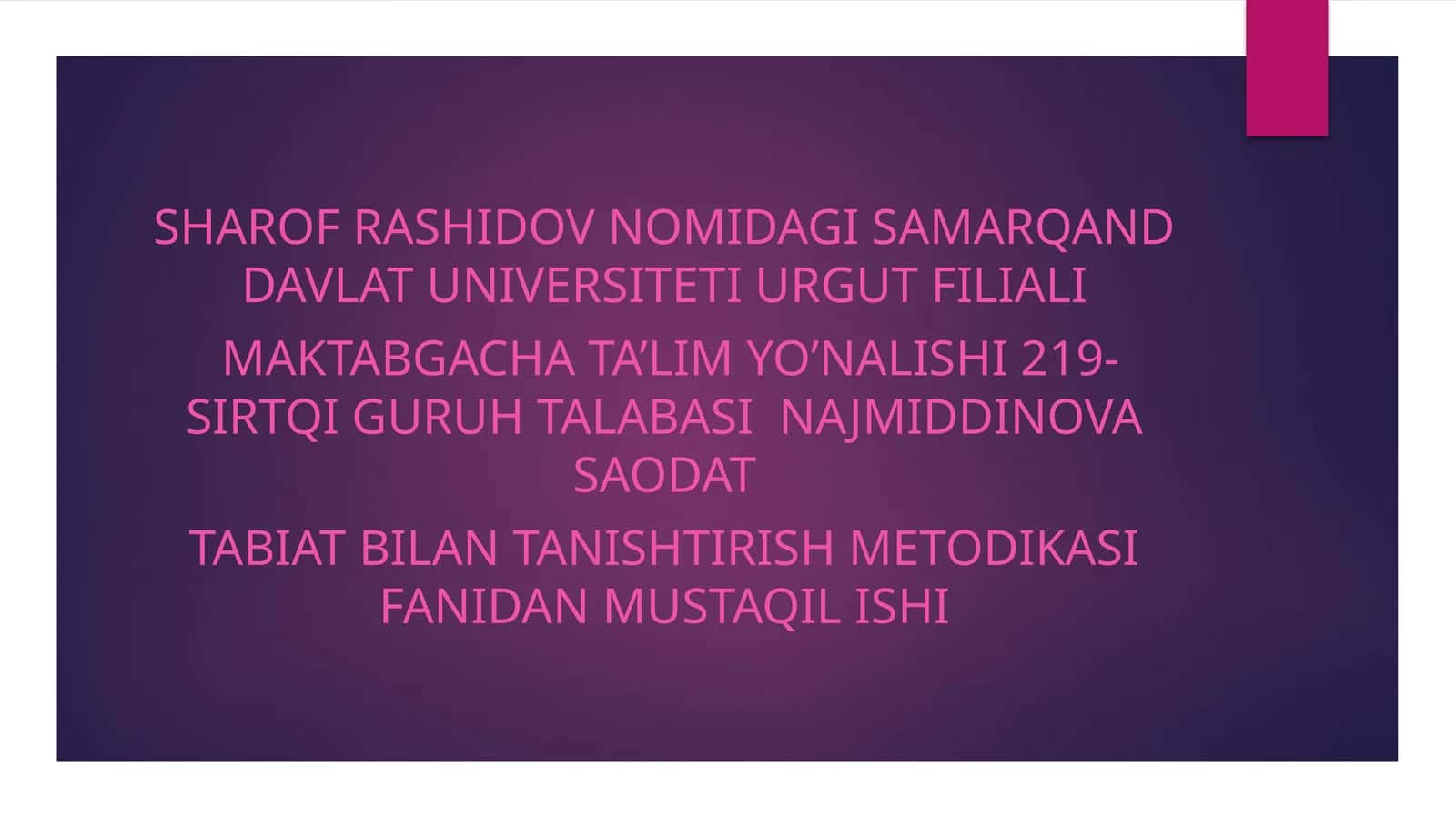 O’rtaguruh bolalarining yosh xususiyatlarini Tabiatga oid o’yinlarning mazmuni va ahmiyati