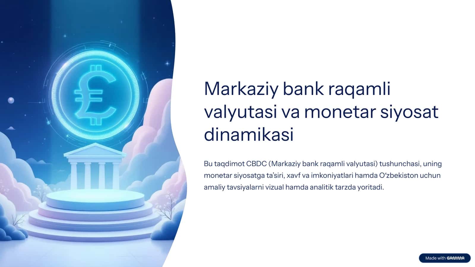 Markaziy bank raqamli valyutasi va monetar siyosat dinamikasi