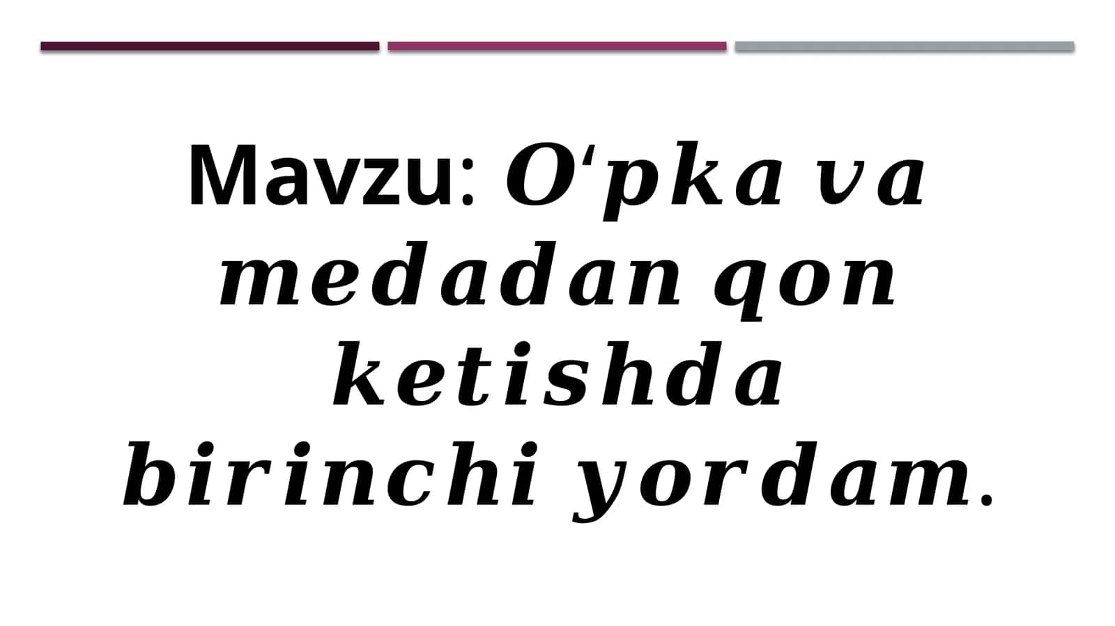 O‘PKADAN QON KETISHI (HAEMOPTOE / HAEMOPTYSIS)