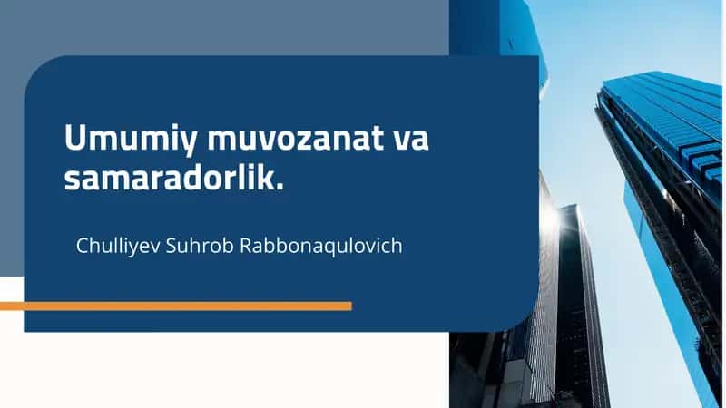 Umumiy muvozanat va samaradorlik