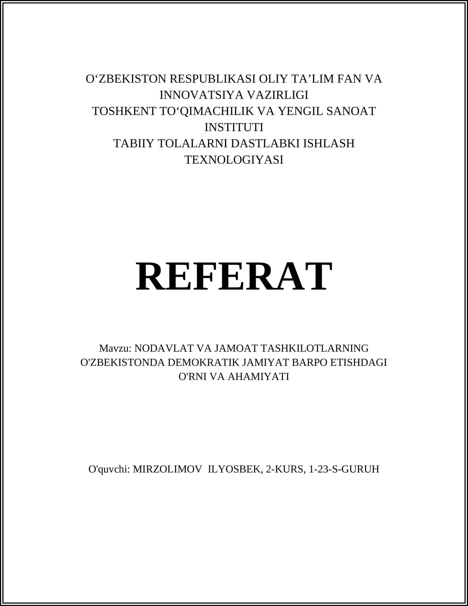 NATURAL RESOURCE INITIALIZATION TECHNOLOGY