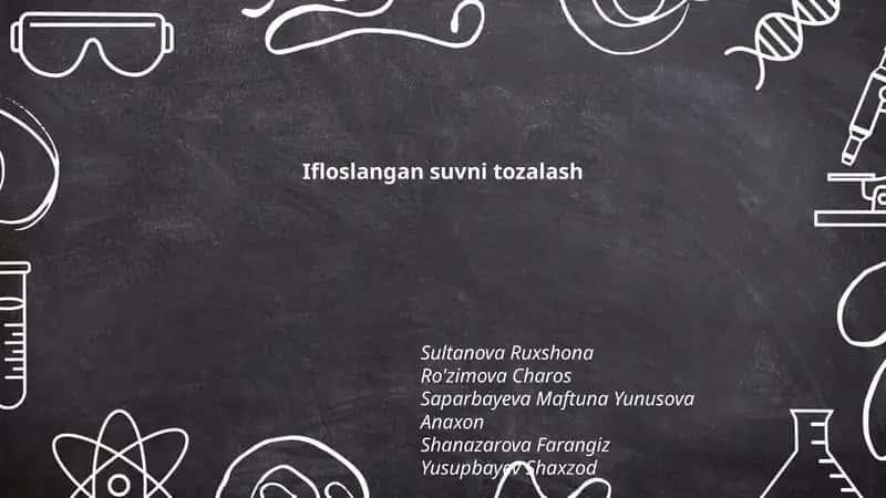 Ifloslangan suvni tozalash
