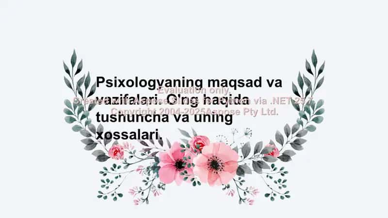 Psixologiya haqida ma'lumotlar