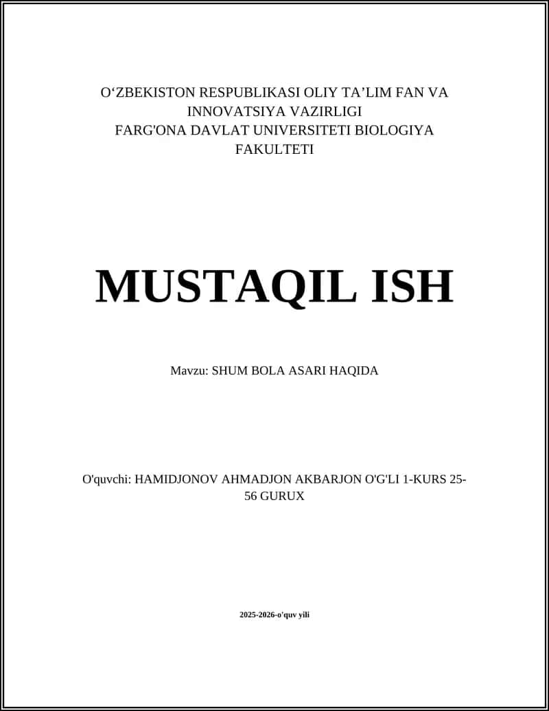 SHUM BOLA ASARI HAQIDA