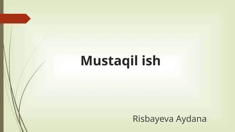 Kimyo Mustaqil ta'lim