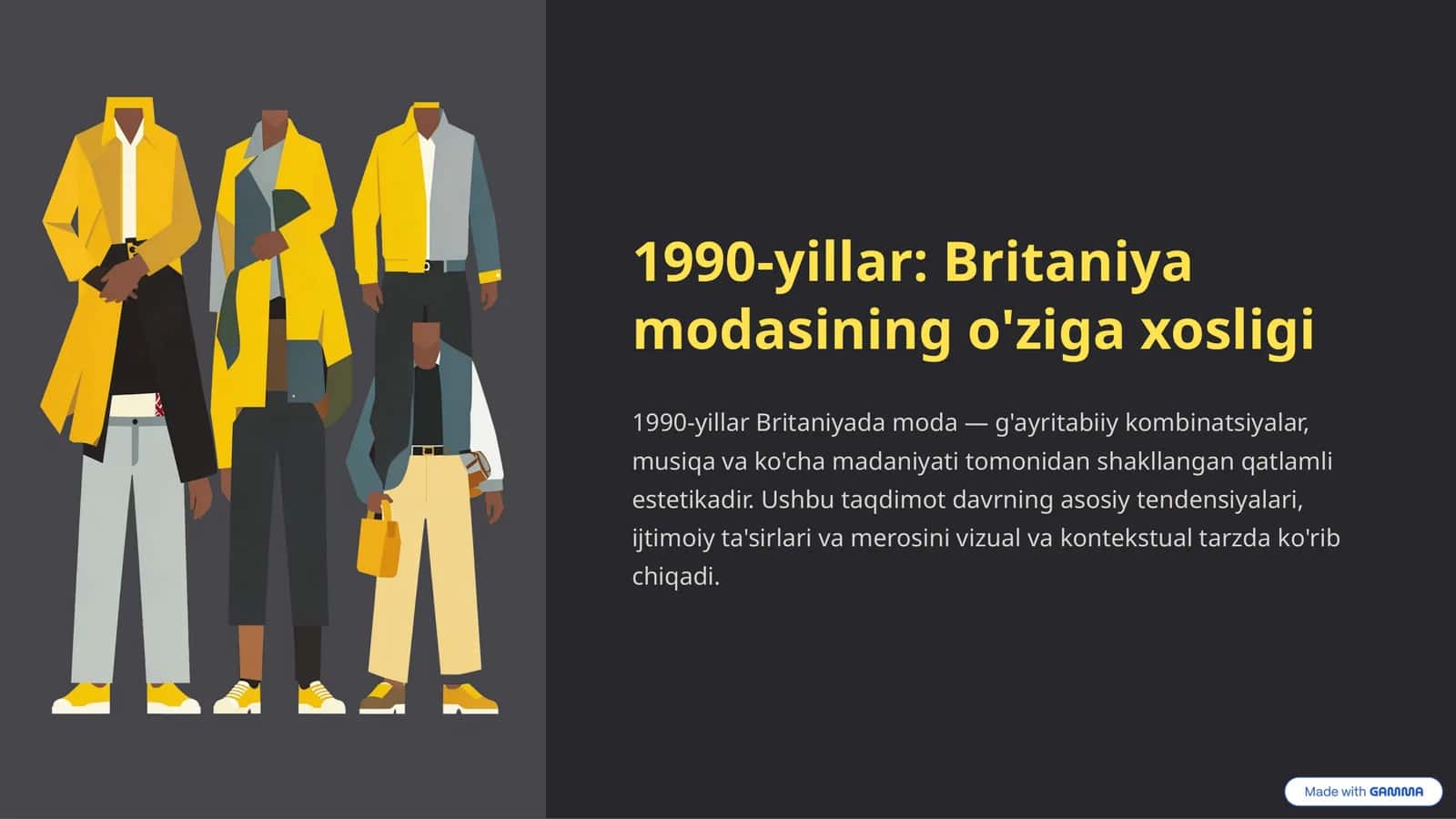 1990-yillar: Britaniya modasining o'ziga xosligi