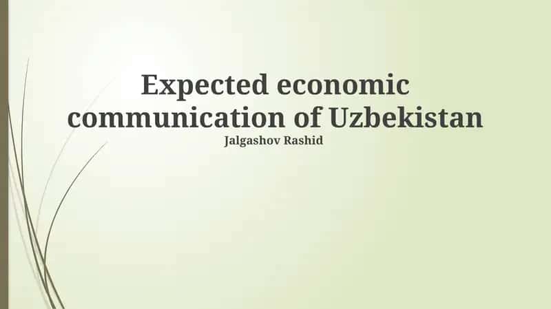 Expected economic communication of Uzbekistan