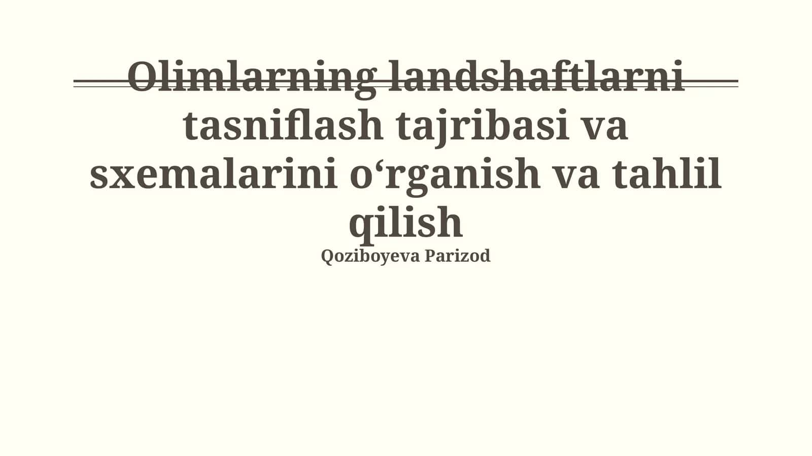 Landshaft tasnifining amaliy qo'llanilishi