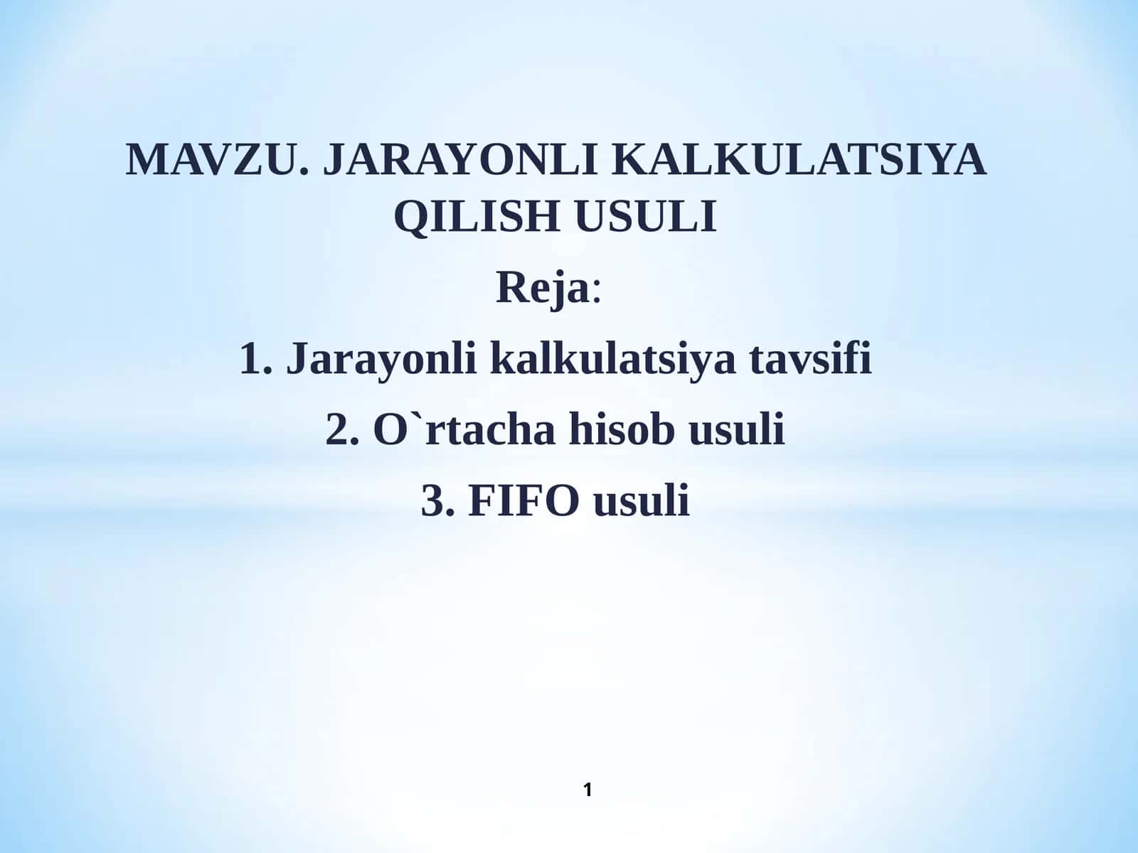 ЖAРAЁНЛИ КAЛЬКУЛЯЦИЯ ТАВСИФИ
