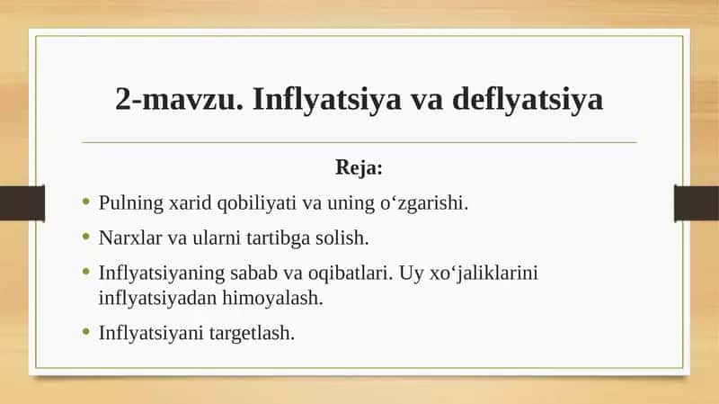 2-mavzu.Inflyatsiyavadeflyatsiya