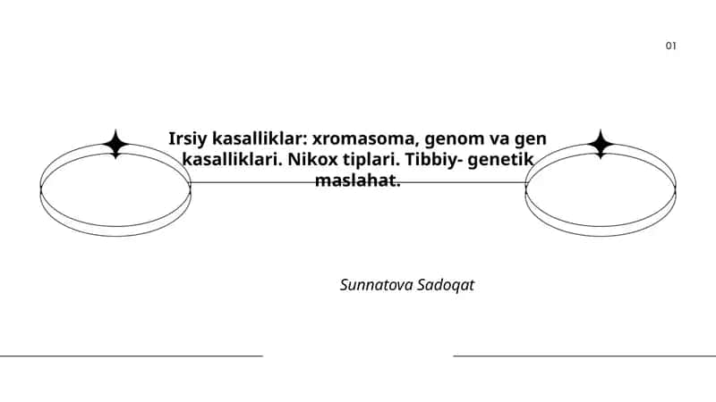 Irsiy kasalliklar: xromasoma, genom va gen kasalliklari. Nikox tiplari. Tibbiy- genetik maslahat