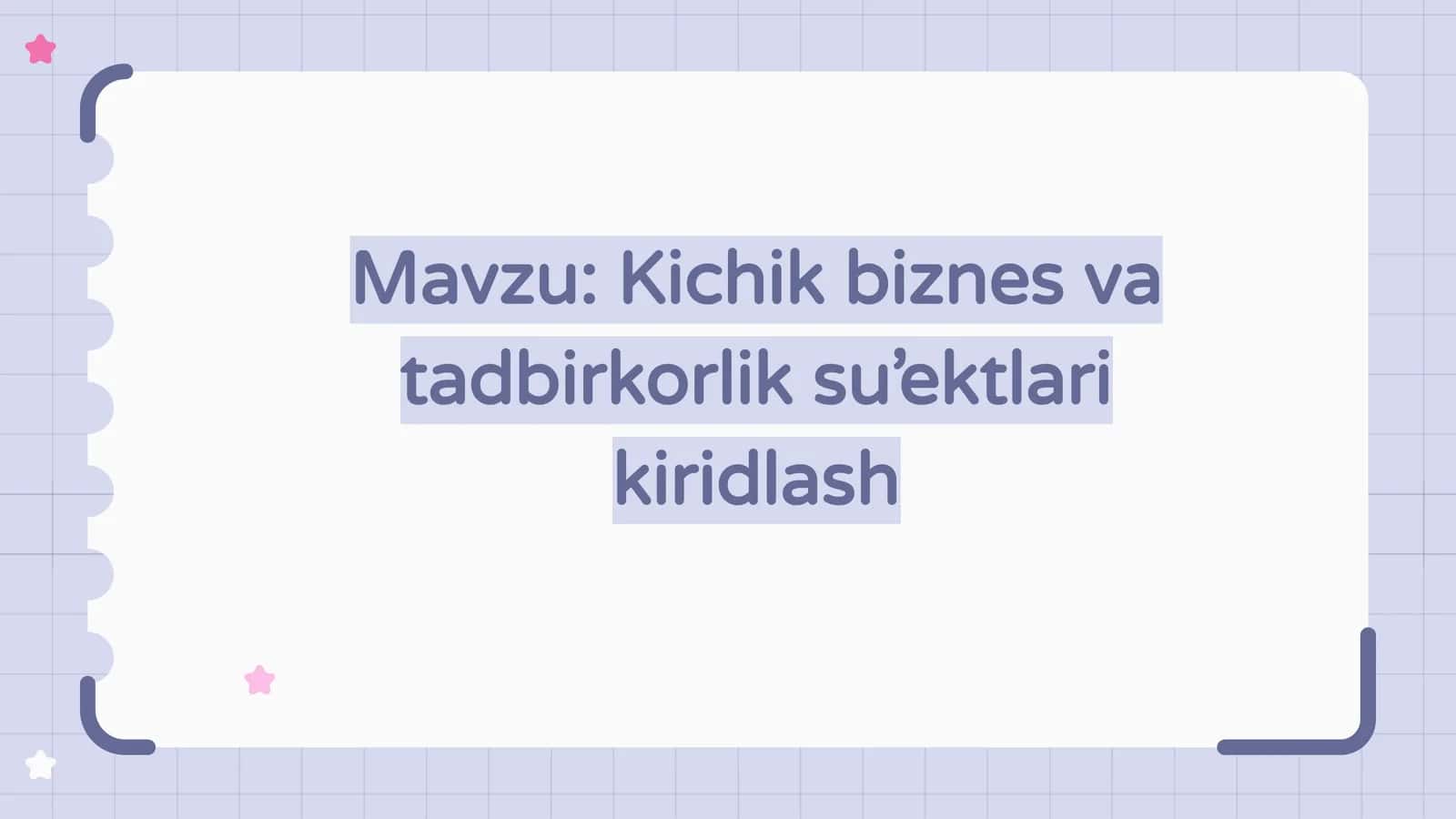 Kriditlash uchun kirish
