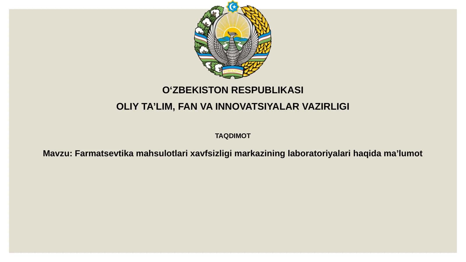 Farmatsevtika mahsulotlari xavfsizligi markazining laboratoriyalari haqida ma’lumot