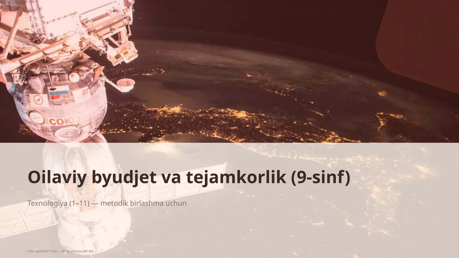 Oilaviy byudjet va tejamkorlik (9-sinf)