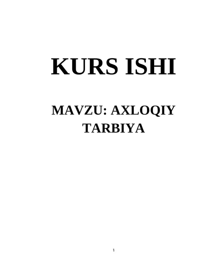 AXLOQIY TARBIYA