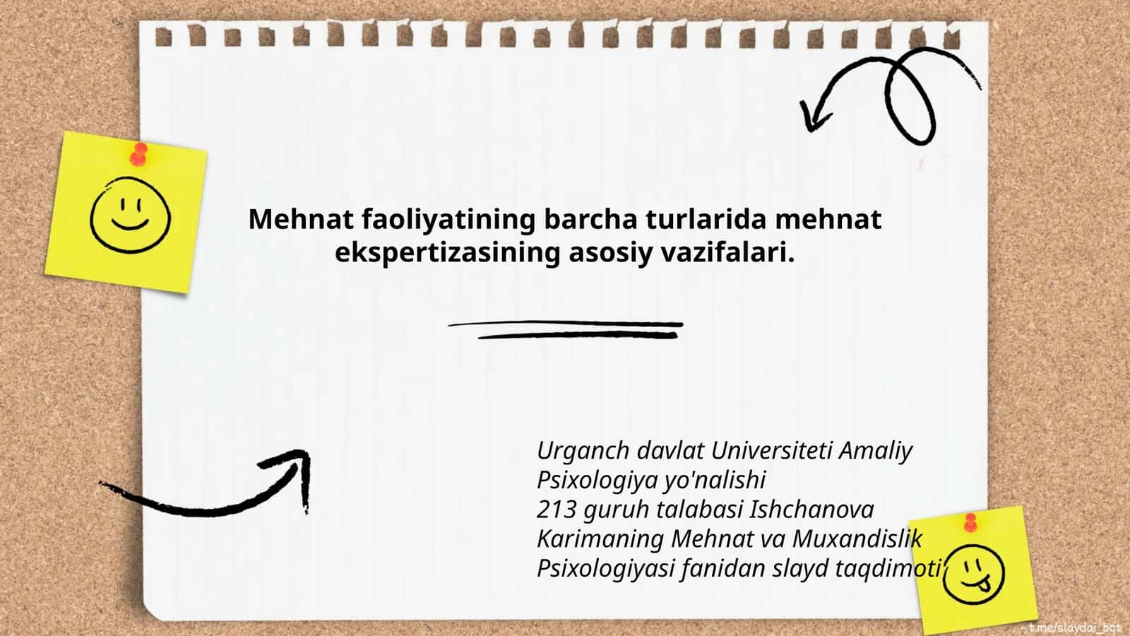 Mehnat va Muxandislik Psixologiyasi fanidan slayd taqdimoti