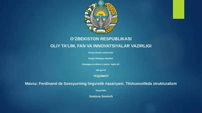 Ferdinand de Sossyurning lingvistik nazariyasi