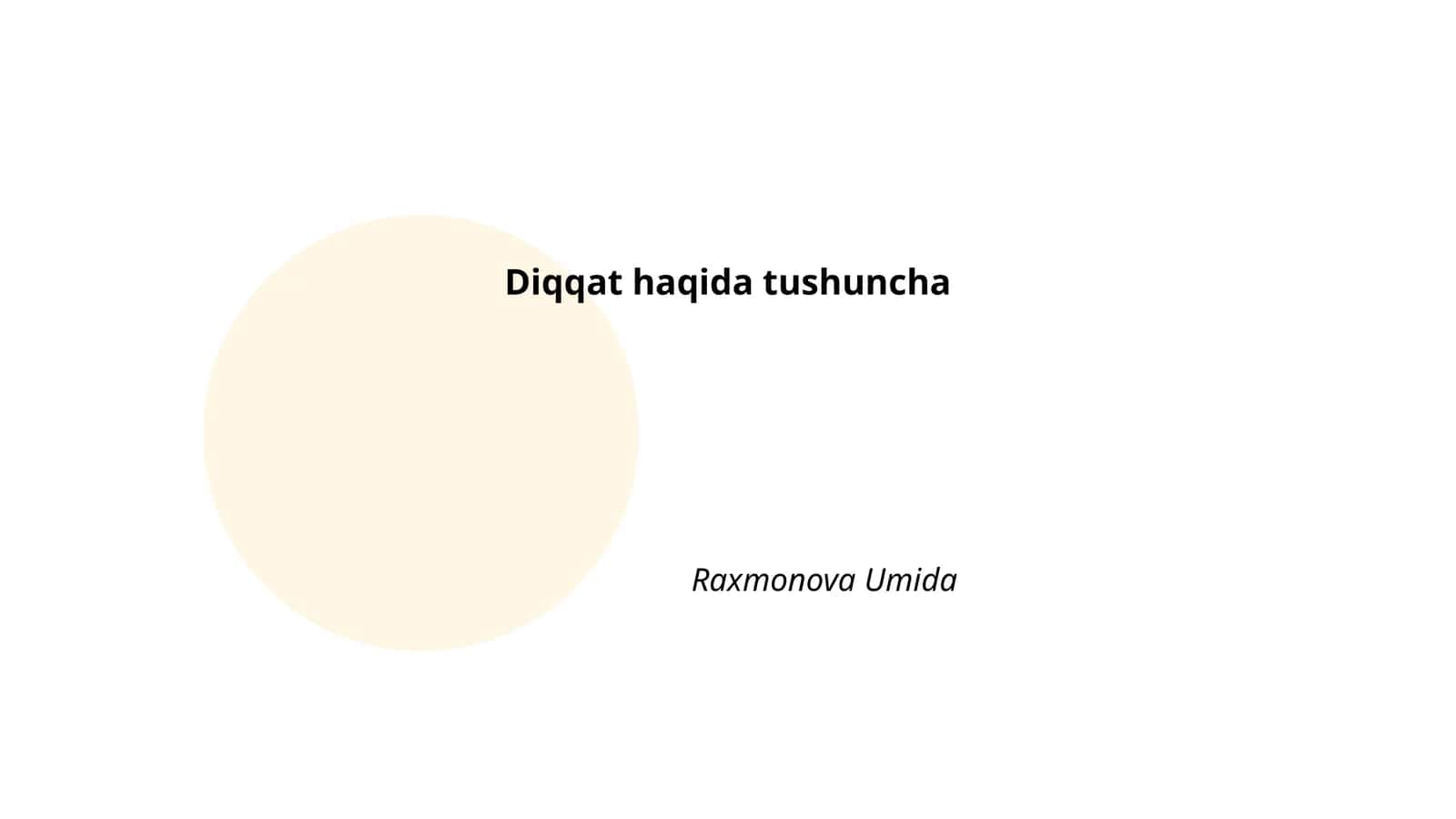 Diqqat haqida tushuncha